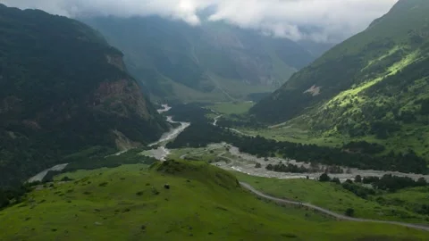 Beautiful aerial view of the mountain gorge. Stock Footage 251131653