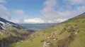 Beautiful aerial view of mountain landscape, small Alpine village, green tourism 4k or 4k+ Resolution