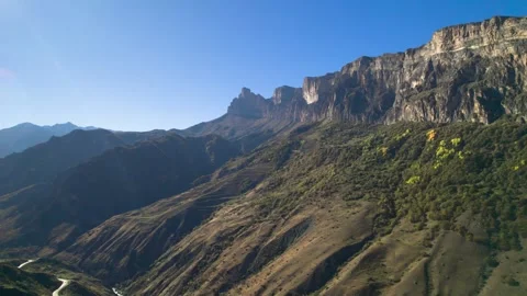 Beautiful aerial view of a mountain range with picturesque rocks. Stock Footage 263191336
