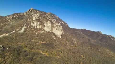 Beautiful aerial view of a mountain range with picturesque rocks. Stock Footage 263263291