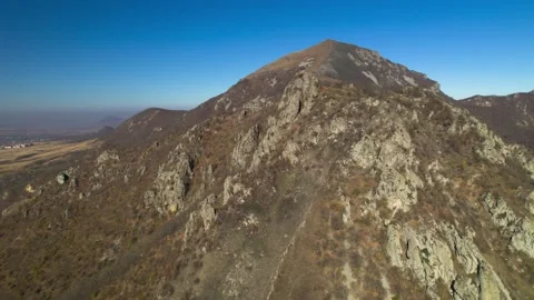 Beautiful aerial view of a mountain range with picturesque rocks. Stock Footage 263319958