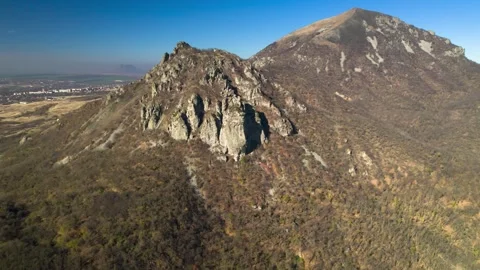Beautiful aerial view of a mountain range with picturesque rocks. Stock Footage 263326650