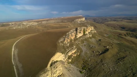Beautiful aerial view of a mountain range with picturesque rocks. Stock Footage 263364082