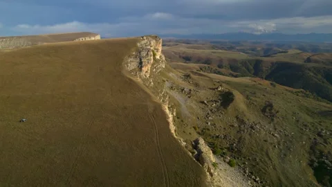 Beautiful aerial view of a mountain range with picturesque rocks. Stock Footage 263364420