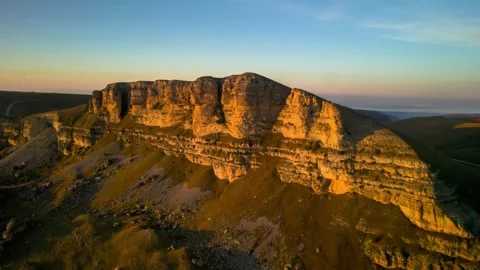 Beautiful aerial view of a mountain range with picturesque rocks. Stock Footage 263369821