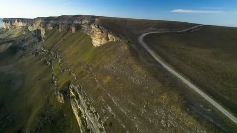 Beautiful aerial view of a mountain range with picturesque rocks. Stock Footage 263369845