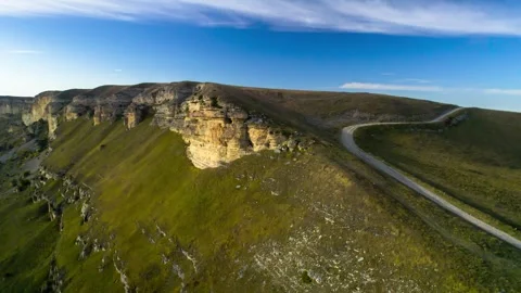 Beautiful aerial view of a mountain range with picturesque rocks. Stock Footage 263369855