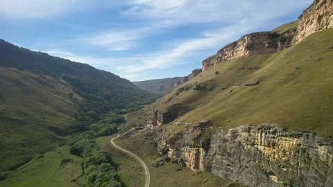 Beautiful aerial view of a mountain range with picturesque rocks. Stock Footage 263374894