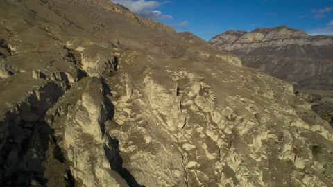 Beautiful aerial view of a mountain range with picturesque rocks. Stock Footage 263451979