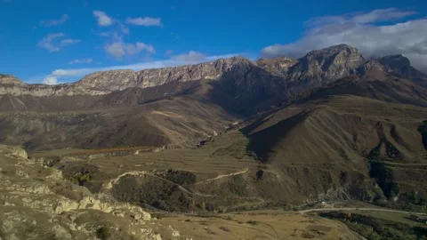 Beautiful aerial view of a mountain range with picturesque rocks. Stock Footage 263452044