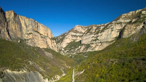 Beautiful aerial view of a mountain range with picturesque rocks. Stock Footage 263454467