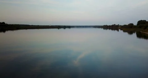 Beautiful aerial view of the river Stock Footage 98149673
