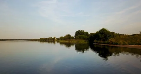 Beautiful aerial view of the river Stock Footage 98149802