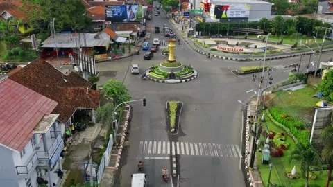 Beautiful aerial view, Timelapse of ring road in Bandung Stock Footage 200728360