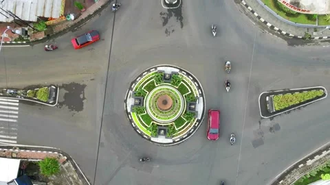 Beautiful aerial view, Timelapse of ring road in Bandung Stock Footage 200728361