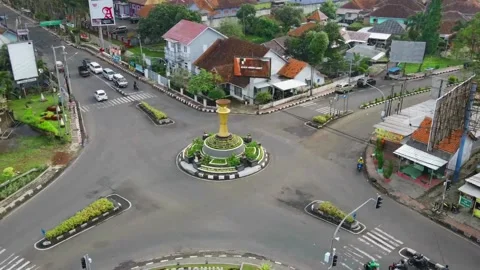 Beautiful aerial view, Timelapse of ring road in Bandung Stock Footage 200728491