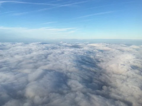 Beautiful Aerial View of Vast Cloud Bank from Commercial Flight (4K) Stock-Footage 79796331