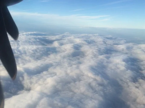 Beautiful Aerial View of Vast Cloud Bank from Commercial Flight (4K) Stock-Footage 79796335