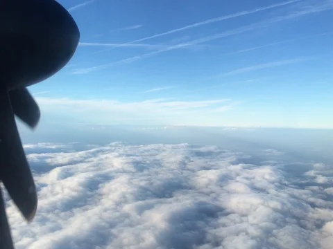 Beautiful Aerial View of Vast Cloud Bank from Commercial Flight (4K) Stock-Footage 79796346