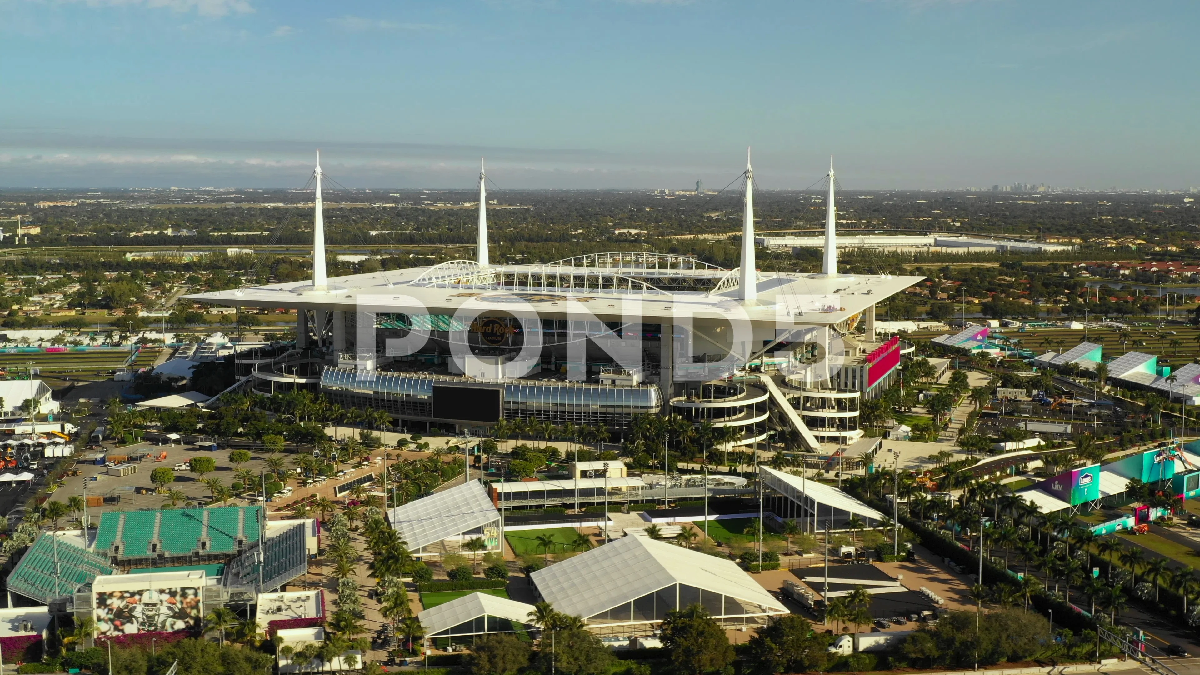 Aerial Photo Miami Hard Rock Stadium Hosting 2020 Super Bowl Liv