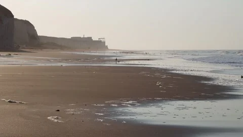 Beautiful afternoon at between the iconic cliffs of Botany Bay, in Broadstairs Stock Footage 266021242