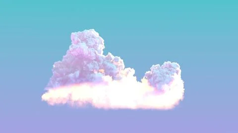 Beautiful alone sunset cloud - cg nature 3D illustration Stockillustratie