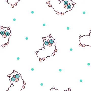 Beautiful alpaca. Seamless pattern. Illustrazione stock