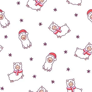 Beautiful alpaca. Seamless pattern. Illustrazione stock