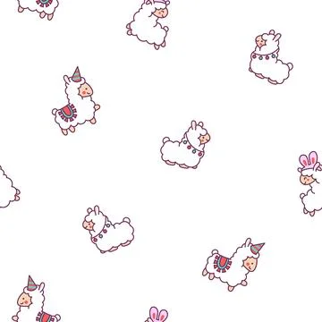 Beautiful alpaca. Seamless pattern. Illustrazione stock