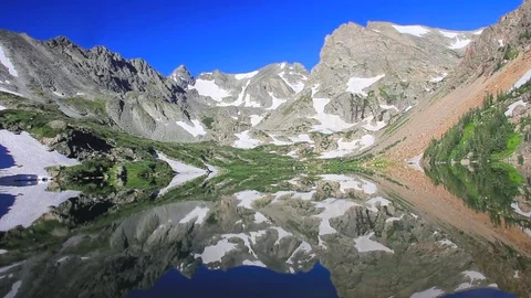 Beautiful Alpine Lake Reflection Lake Isabelle Colorado Stock Footage 75449154