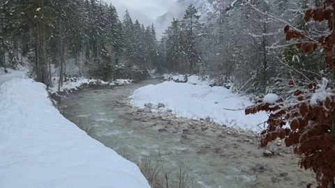 Beautiful Alpine river flowing in narrow Vrata valley, Slovenia Stock Footage 145532011