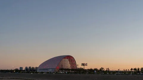 The beautiful Anaheim Regional Intermodal Transit Center Stock Footage