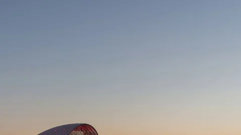The beautiful Anaheim Regional Intermodal Transit Center Stock Footage