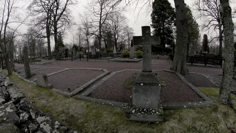 Beautiful Ancient Cemetery Stock Footage 88908179