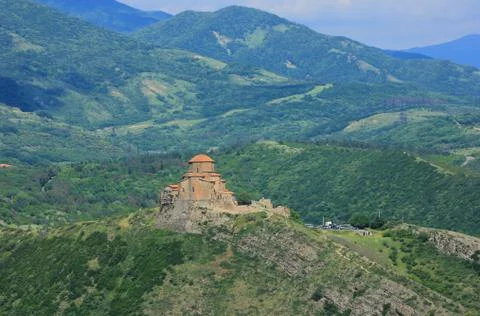 Beautiful, ancient monastery of Jvari. Mtskheta. Stock Photos