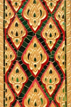 Beautiful ancient thai style pattern in thai temple Stock Photos