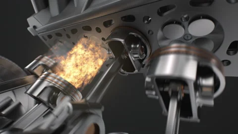 Beautiful and accurate V8- Engine Animation. SEAMLESS LOOP 4K HIGH-QUALITY Stock Footage 171526892