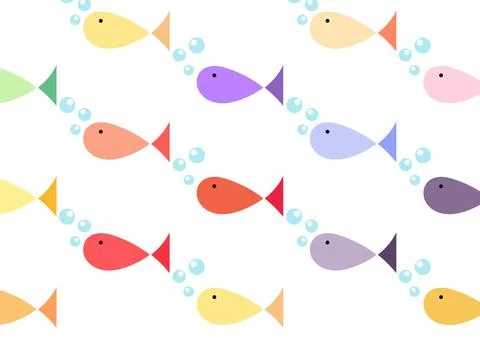 Beautiful and adorable fish pattern Stock Illustration