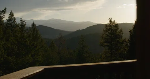 Beautiful and artistic mountain sunset Stockbeeldmateriaal 265177404
