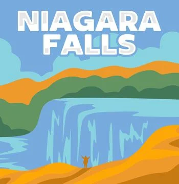 The beautiful and charming view of Niagara Falls Stock Illustration