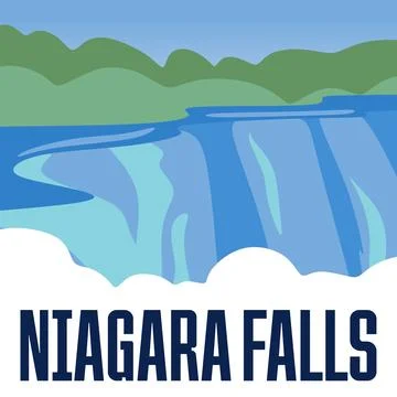 The beautiful and charming view of Niagara Falls Stock Illustration