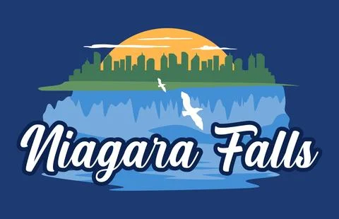 The beautiful and charming view of Niagara Falls Stock Illustration