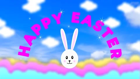 Beautiful and decorative curve Easter greetings on blur background with ani.. Stock Footage 235552449