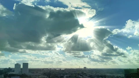 A beautiful and dramatic panoramic shot of the Rotterdam city skyline Stockbeeldmateriaal 138124613