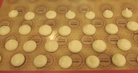 Beautiful and even rows of squeezed cream for cooking in the oven. Stock Footage 253853067