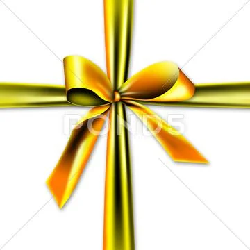 Beautiful and golden gift ribbon Stock Illustration