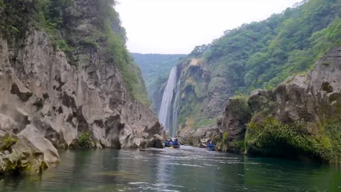 Beautiful and Imposing Waterfall Stock Footage 249825573