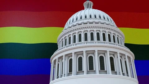 Beautiful and impressive concept of the 3D representation of the Capitol of t Stock Footage 294205754