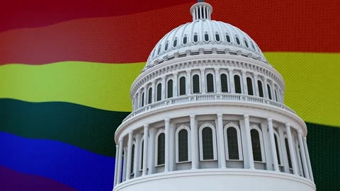 Beautiful and impressive concept of the 3D representation of the Capitol of t Stock Footage 294596449