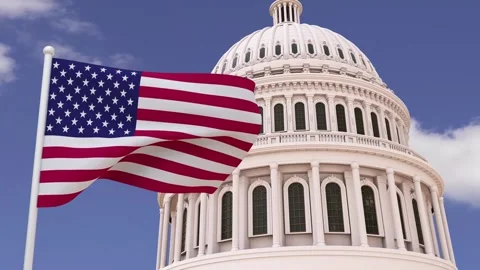 Beautiful and impressive concept representation of the Capitol of the United Stock Footage 302829126